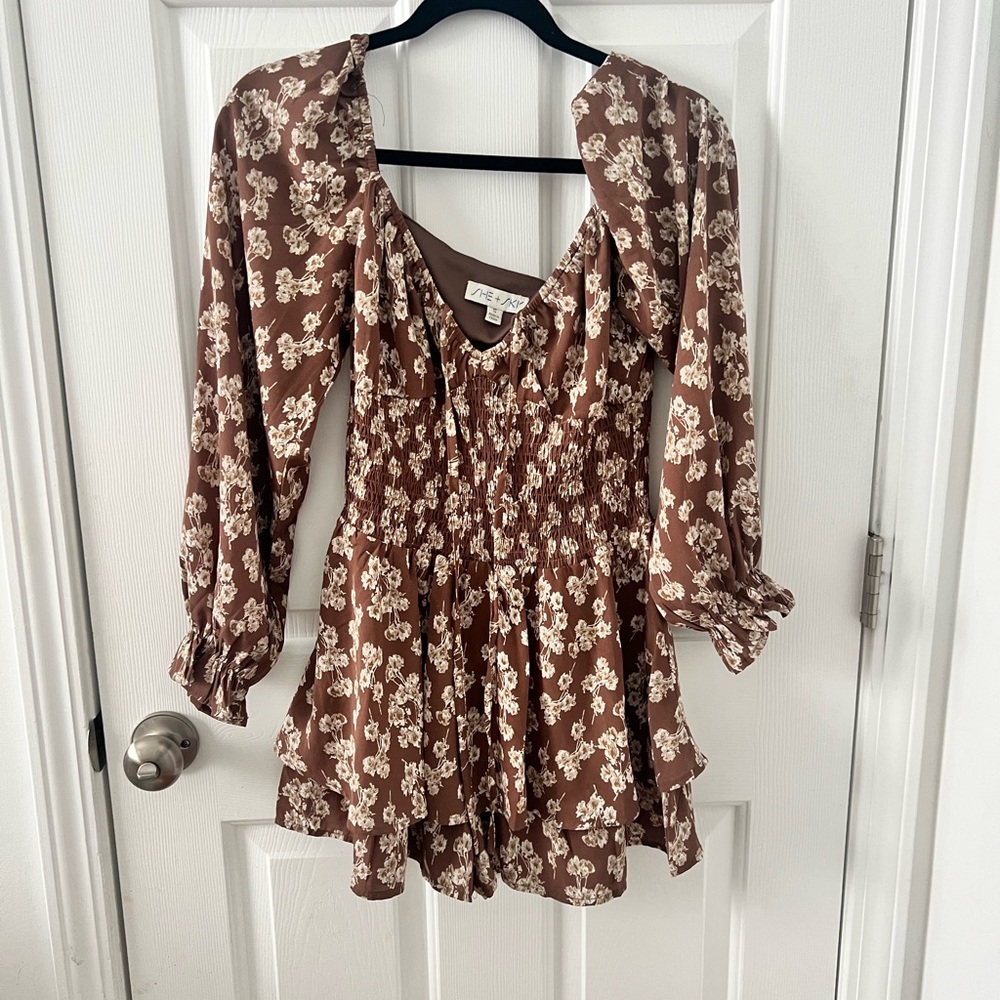 Brown floral romper size small